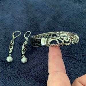 Premier Designs Silver Filigree Bracelet and earrings- Carly